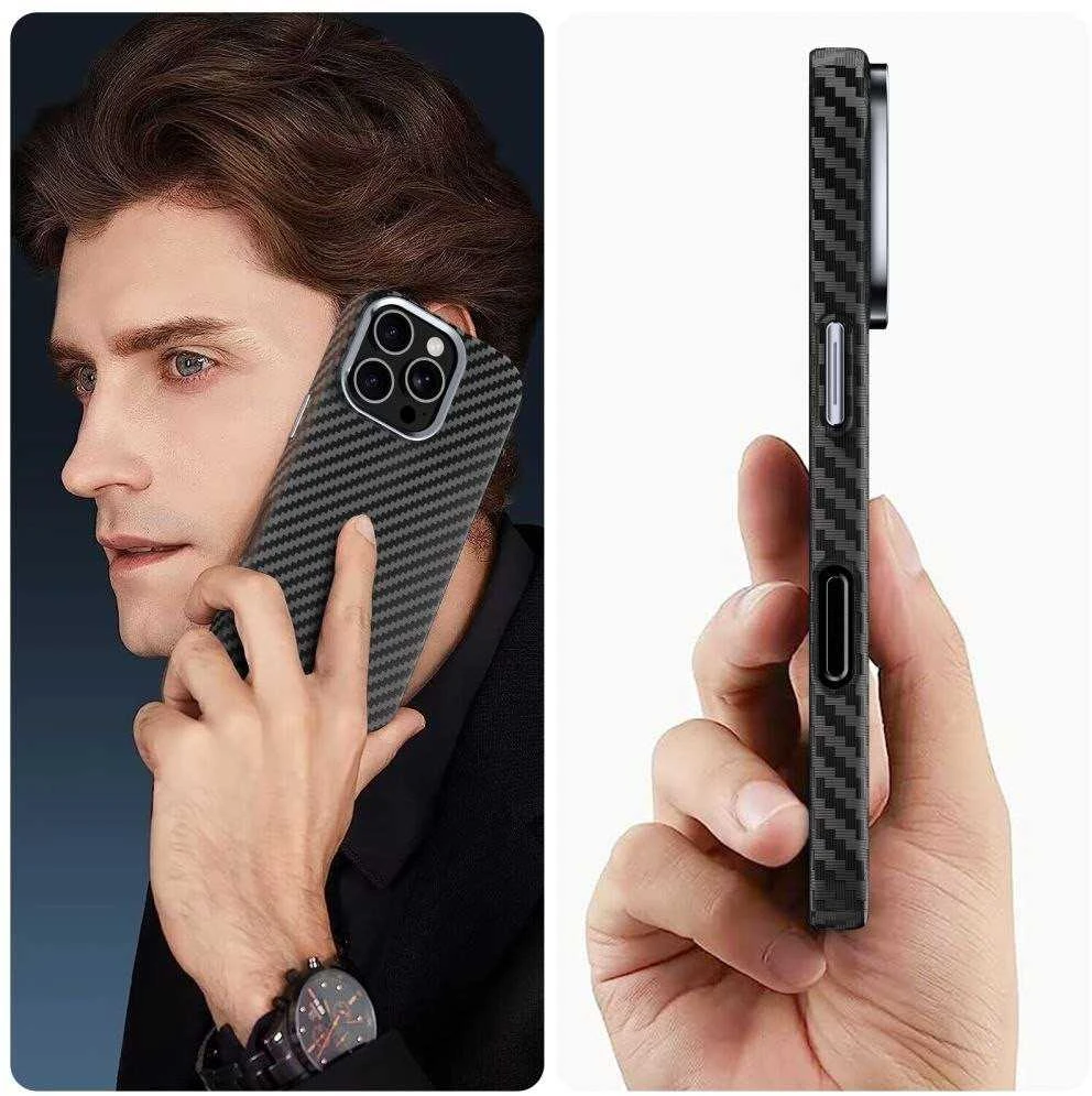 Dėklas TECH-PROTECT ION CARBON MAGSAFE GALAXY S25 ULTRA Juodas/Sidabrinis