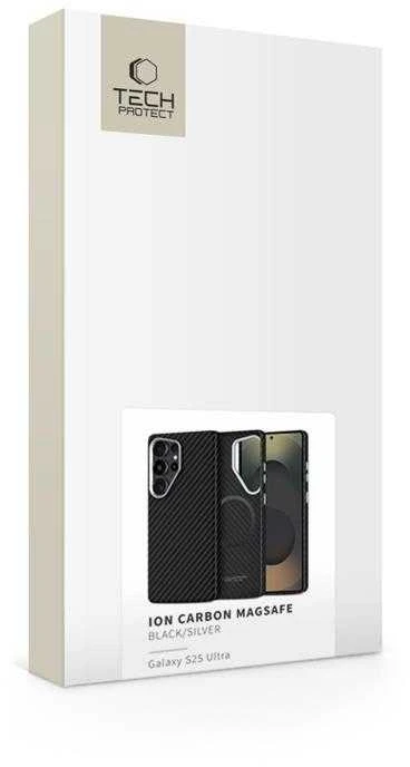 Dėklas TECH-PROTECT ION CARBON MAGSAFE GALAXY S25 ULTRA Juodas/Sidabrinis