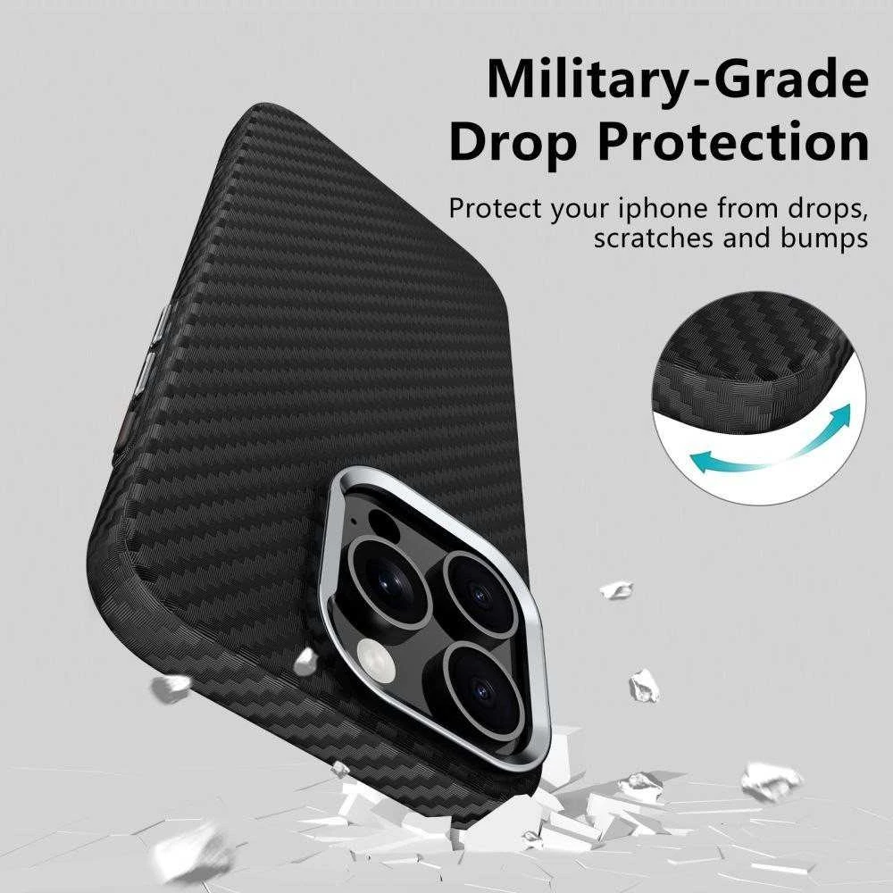 Dėklas TECH-PROTECT ION CARBON MAGSAFE GALAXY S25 ULTRA Juodas/Sidabrinis
