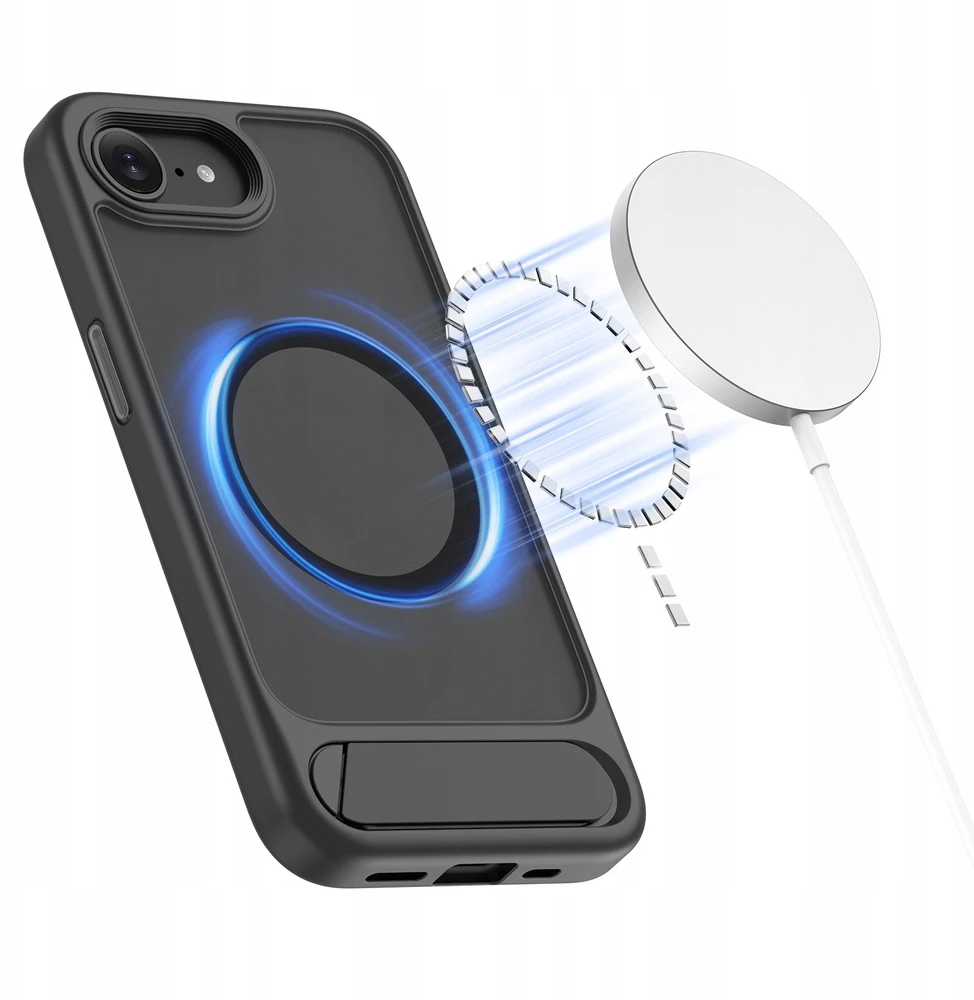 „Tech-Protect MagRack MagSafe“ dėklas, skirtas „iPhone 16e / 17e“ – Juodas