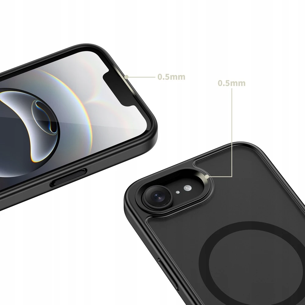 „Tech-Protect MagRack MagSafe“ dėklas, skirtas „iPhone 16e / 17e“ – Juodas
