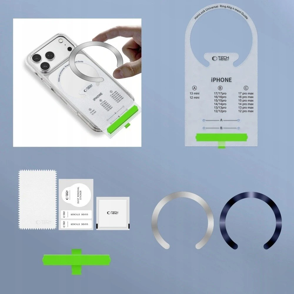 Tech-Protect MMP-210 magnetic MagSafe Ring 2-pack DEEP Mėlynas & Sidabrinis