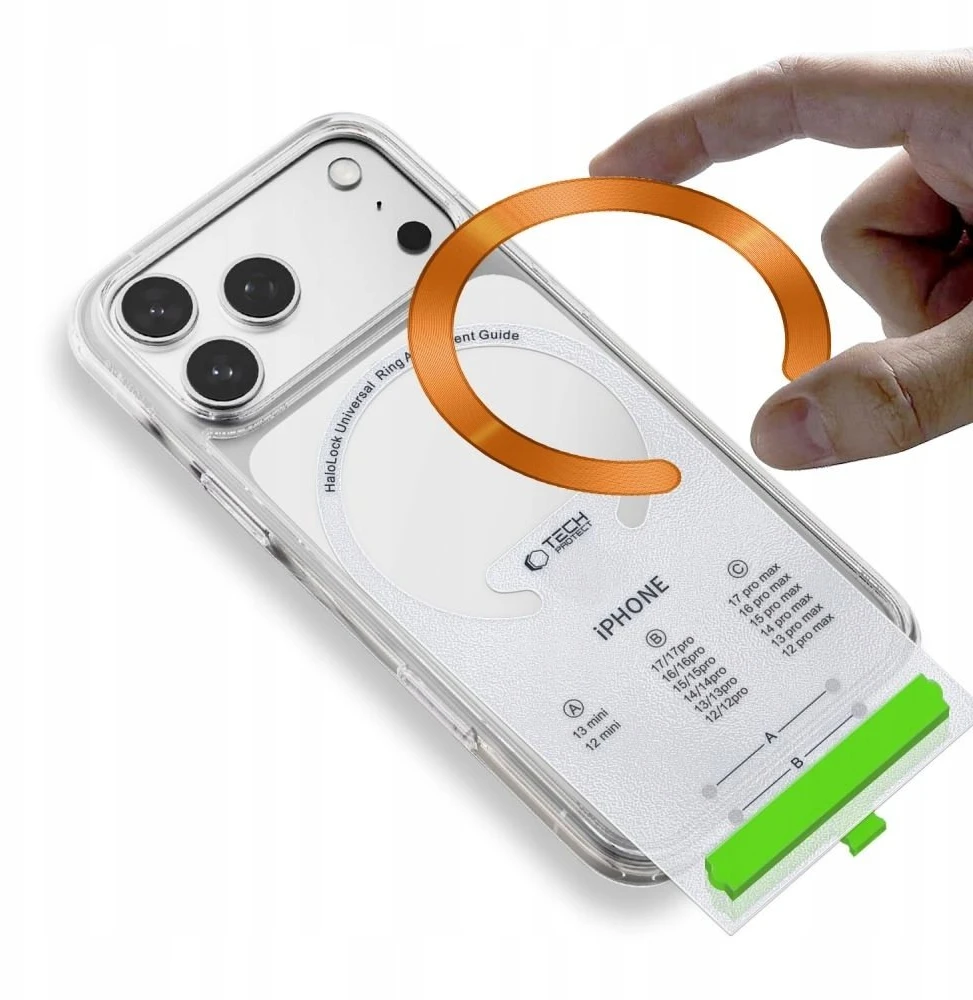 „Tech-Protect MMP-210“ magnetinis „MagSafe Ring“ 2 vnt. juodas ir kosminis oranžinis