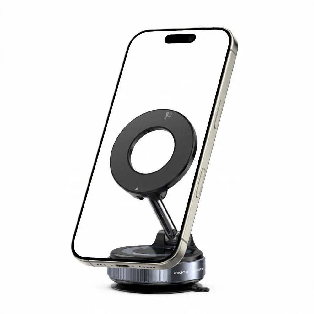 Juodas automobilinis magnetinis telefono laikiklis „Tech-Protect N60 Magsafe Wind & Dash”