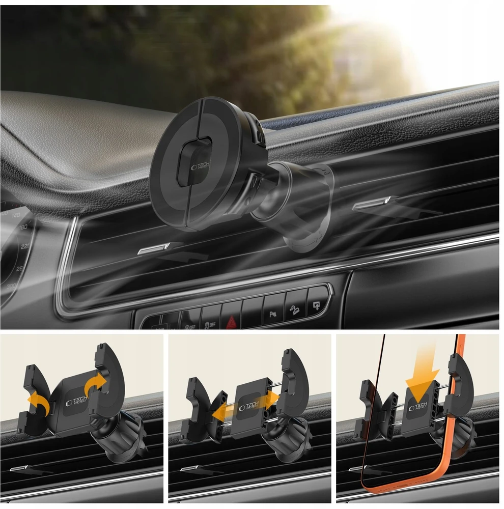 „Tech-Protect N62 MagSafe“ automobilio laikiklis kabinai - Juodas