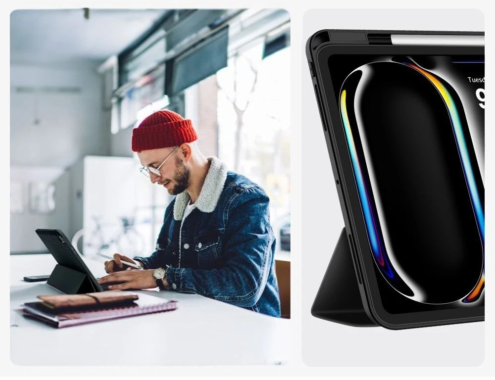 „Tech-Protect SC“ rašiklio dėklas, skirtas „iPad Pro 13“ 7 / 8 / 2024–2025 m. – Juodas