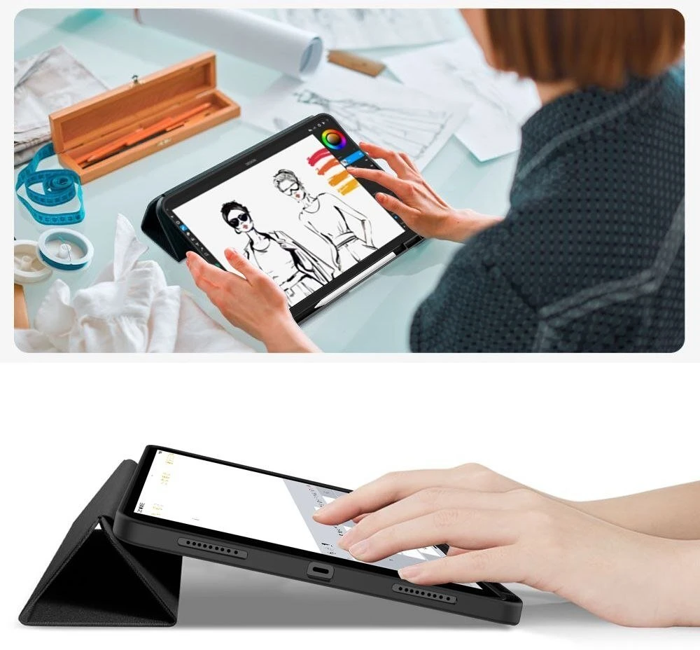 „Tech-Protect SC“ rašiklio dėklas, skirtas „iPad Pro 13“ 7 / 8 / 2024–2025 m. – Juodas