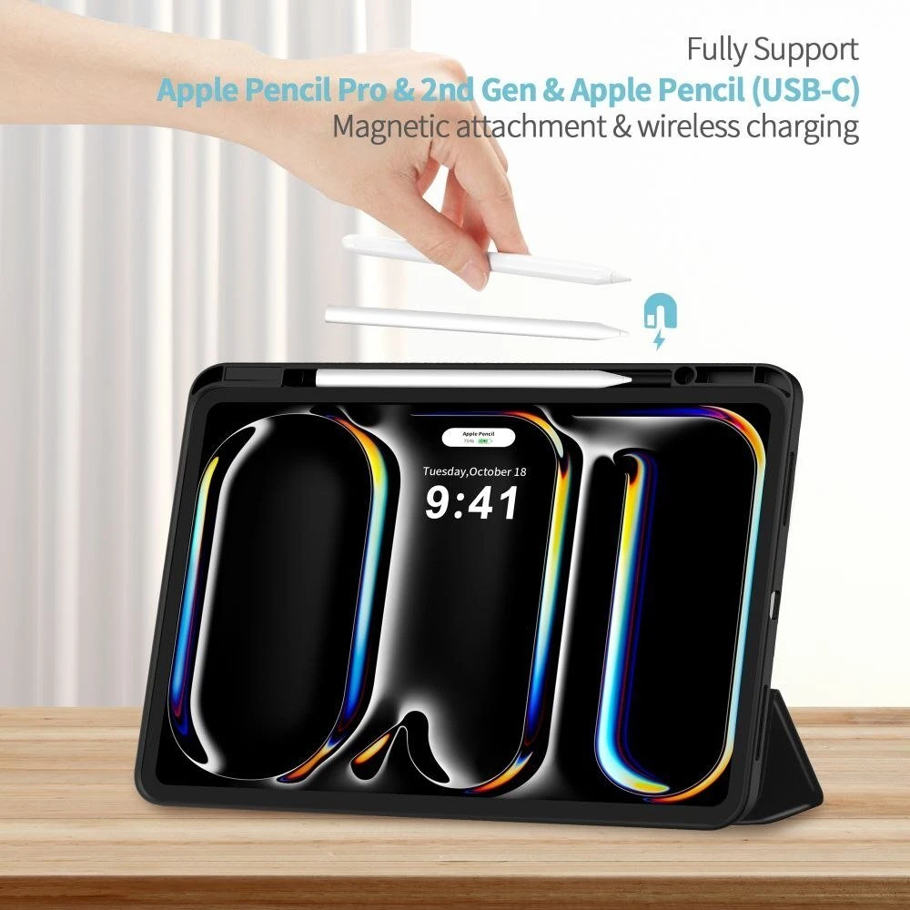 „Tech-Protect SC“ rašiklio dėklas, skirtas „iPad Pro 13“ 7 / 8 / 2024–2025 m. – Juodas
