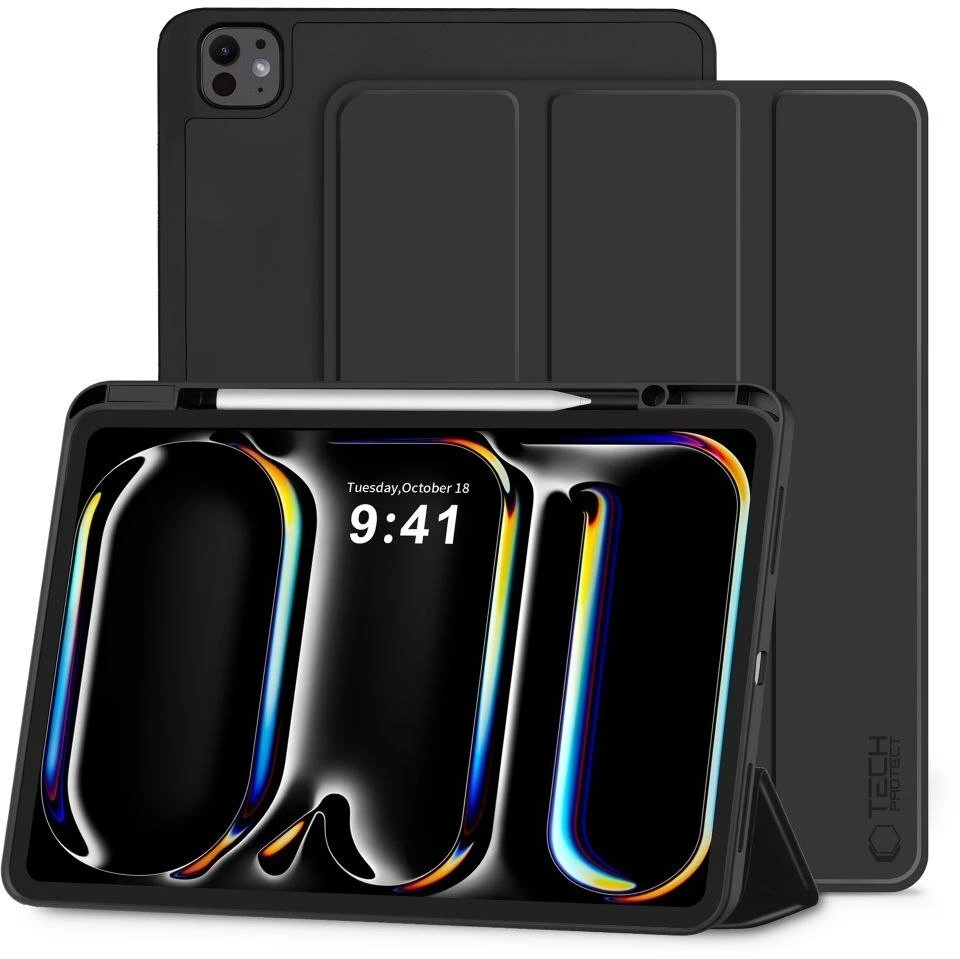 „Tech-Protect SC“ rašiklio dėklas, skirtas „iPad Pro 13“ 7 / 8 / 2024–2025 m. – Juodas