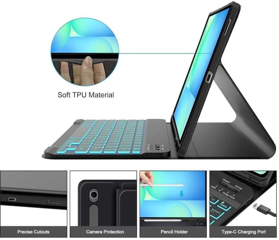 TECH-PROTECT SC PEN + Klaviatūra GALAXY TAB S10 FE+ PLUS 13.1 X620 / X626B Juodas