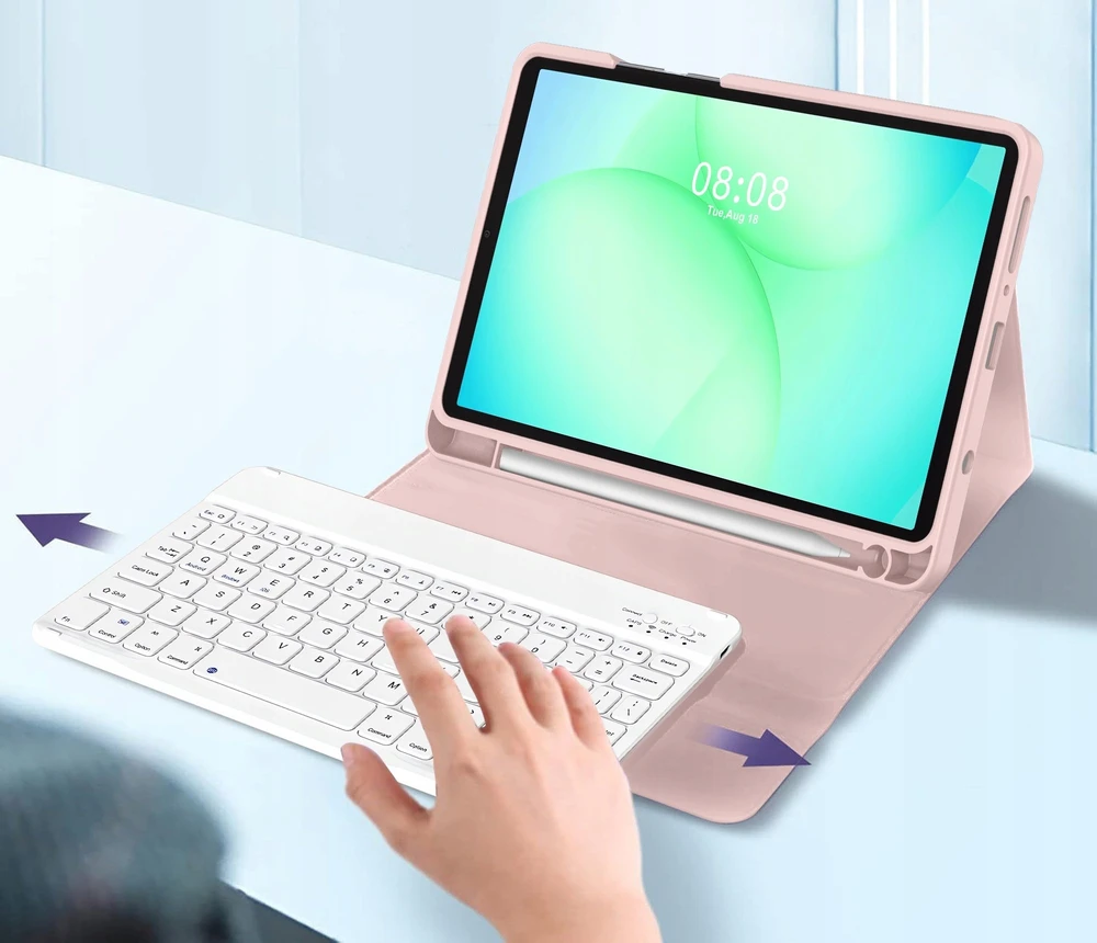 Tech-Protect SC Pen dėklas skirtas Samsung Galaxy Tab A9+ / A11+ Plus 11.0 X210 / X215 / X216 / X230 / X235 / X236 – rožinės spalvos