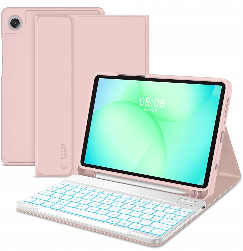 Tech-Protect SC Pen dėklas skirtas Samsung Galaxy Tab A9+ / A11+ Plus 11.0 X210 / X215 / X216 / X230 / X235 / X236 – rožinės spalvos