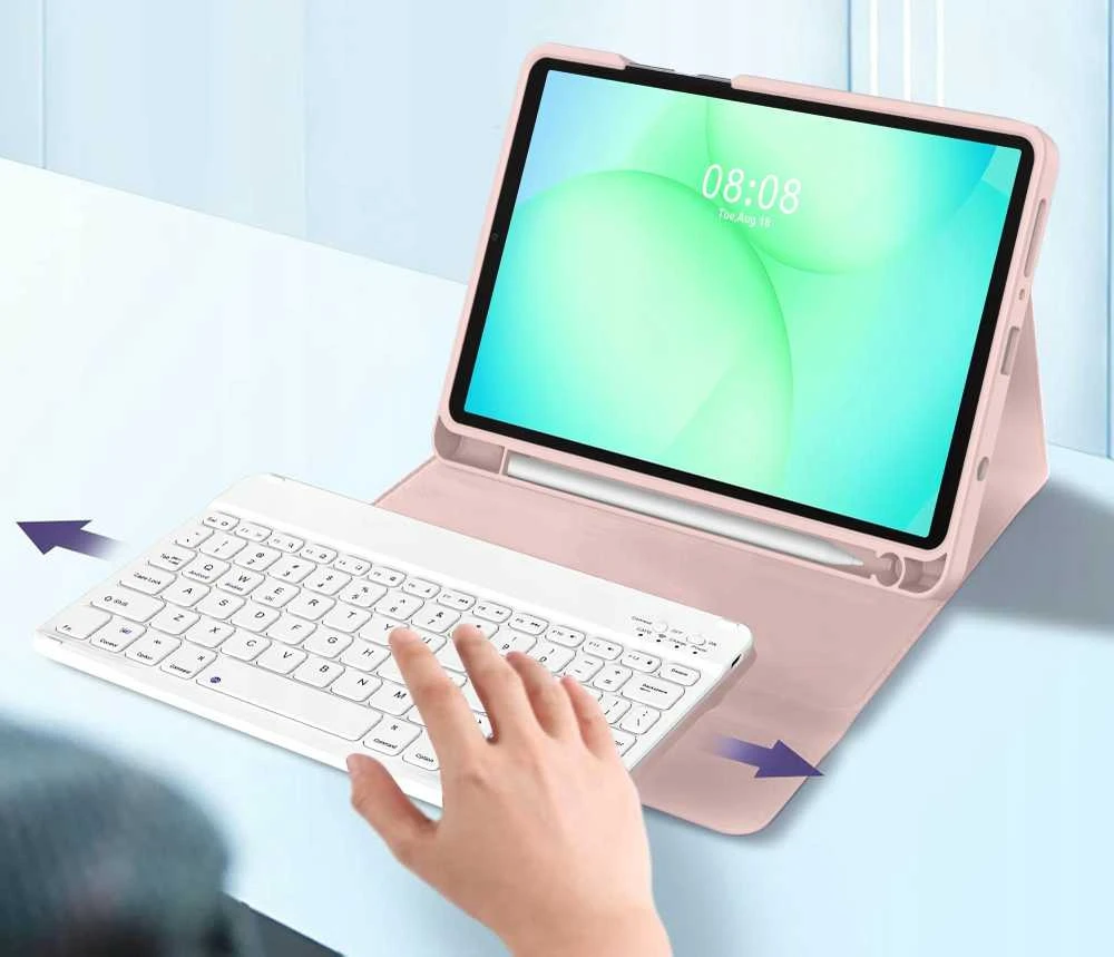 Tech-Protect SC Pen dėklas skirtas Samsung Galaxy Tab A9 / A11 8.7 X110 / X115 / X133 / X135 – rožinės spalvos