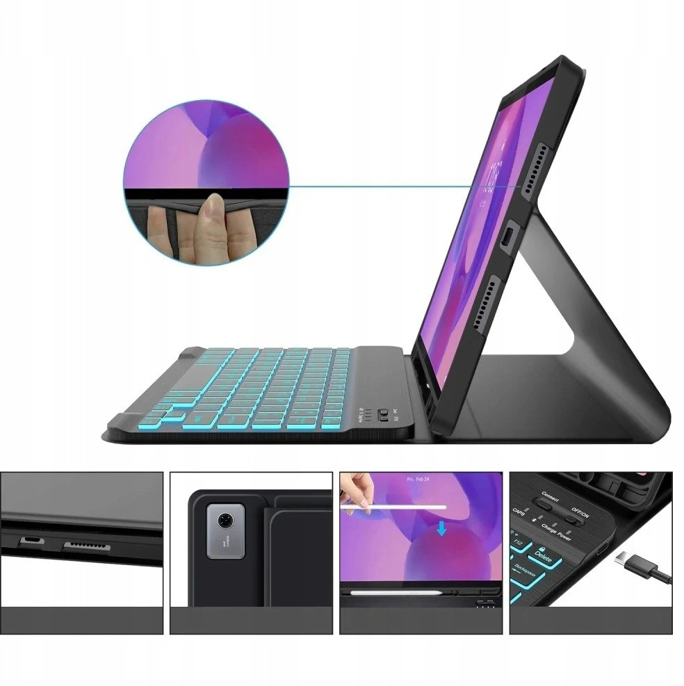 „Tech-Protect SC Pen + KB“, skirtas „Lenovo Idea TAB Plus 12.1 TB-361“ planšetiniam kompiuteriui, juodas