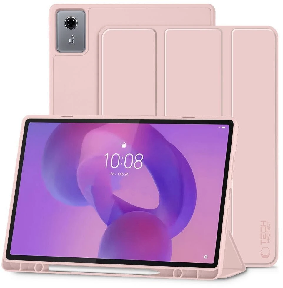 Tech Protect TechProtect SmartCase Pen dėklas skirtas Lenovo Idea Tab Plus 12.1 TB-361 – rožinės spalvos