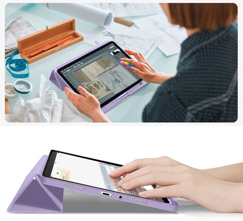 Tech-Protect SmartCase Pen dėklas skirtas Xiaomi Redmi Pad 2 11.0 – violetinės spalvos