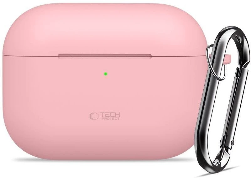 „Tech-Protect“ silikoninis dėklas su kabliuku, skirtas „AirPods Pro“ ausinėms - Rožinė