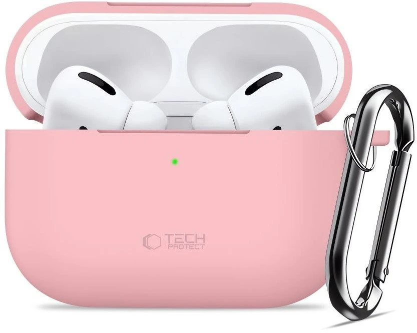 „Tech-Protect“ silikoninis dėklas su kabliuku, skirtas „AirPods Pro“ ausinėms - Rožinė