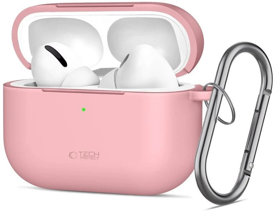 „Tech-Protect“ silikoninis dėklas su kabliuku, skirtas „AirPods Pro“ ausinėms - Rožinė