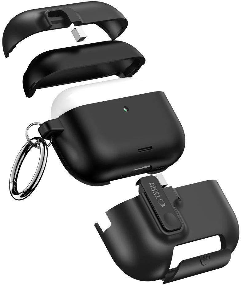 „Tech-Protect“ plonas kabliuko dėklas, skirtas „AirPods Pro 3“ ausinėms – Juodas