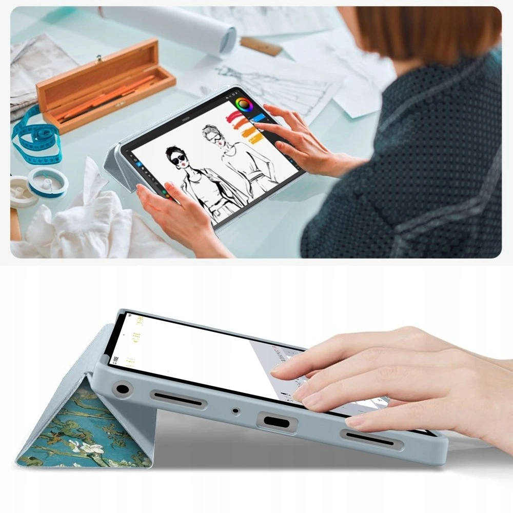 „Tech-Protect SC“ apsauginis dėklas „Galaxy TAB A9+ / A11+ PLUS 11.0 X210 / X215 / X216 / X230 / X235 / X236 Sakura“