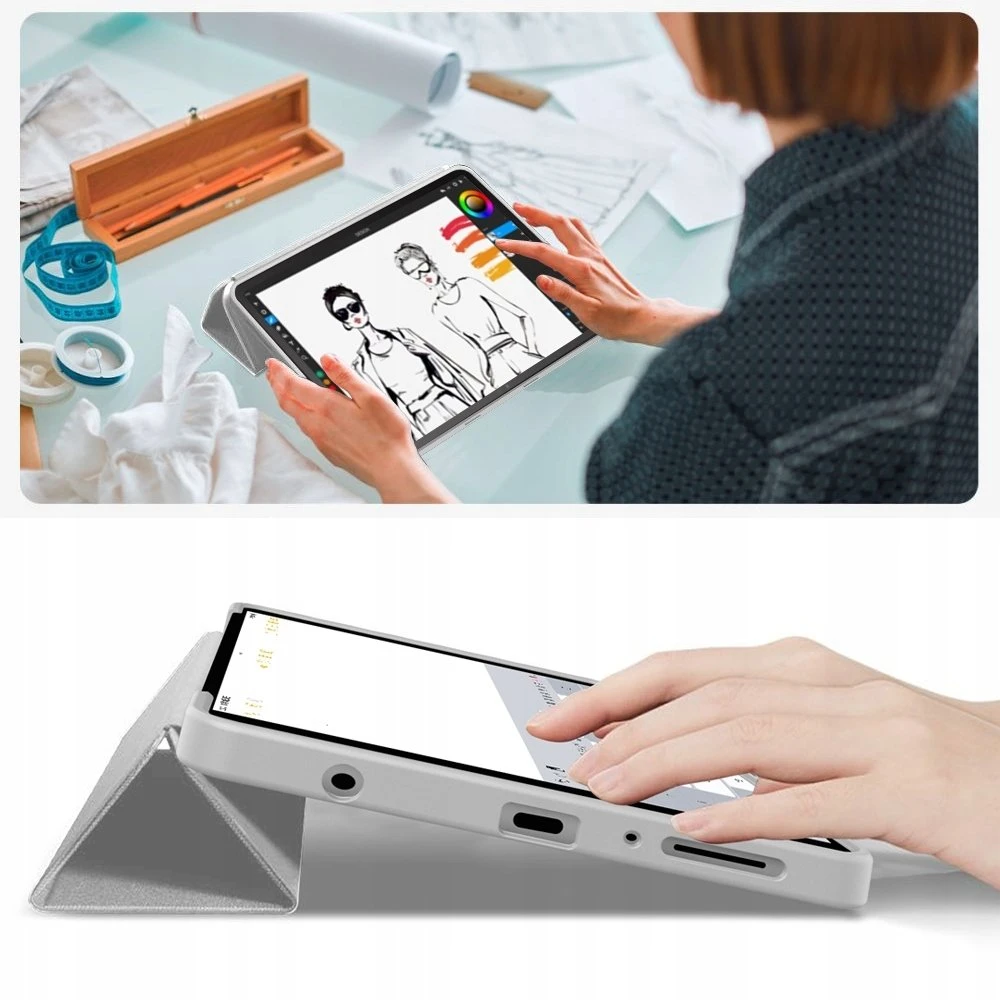 Tech Protect TechProtect Smartdėklas skirtas Samsung Galaxy Tab A9+ / A11+ Plus 11.0 X210 / X215 / X216 / X230 / X235 / X236 – pilkos spalvos