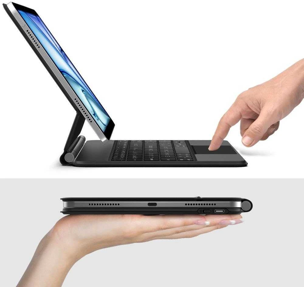 „Tech-Protect Smartcase Magnetic“ su klaviatūra, skirtas „iPad Air 10.9“ (2020/2022) / 11“ (2024/2025/2026) - Juodas