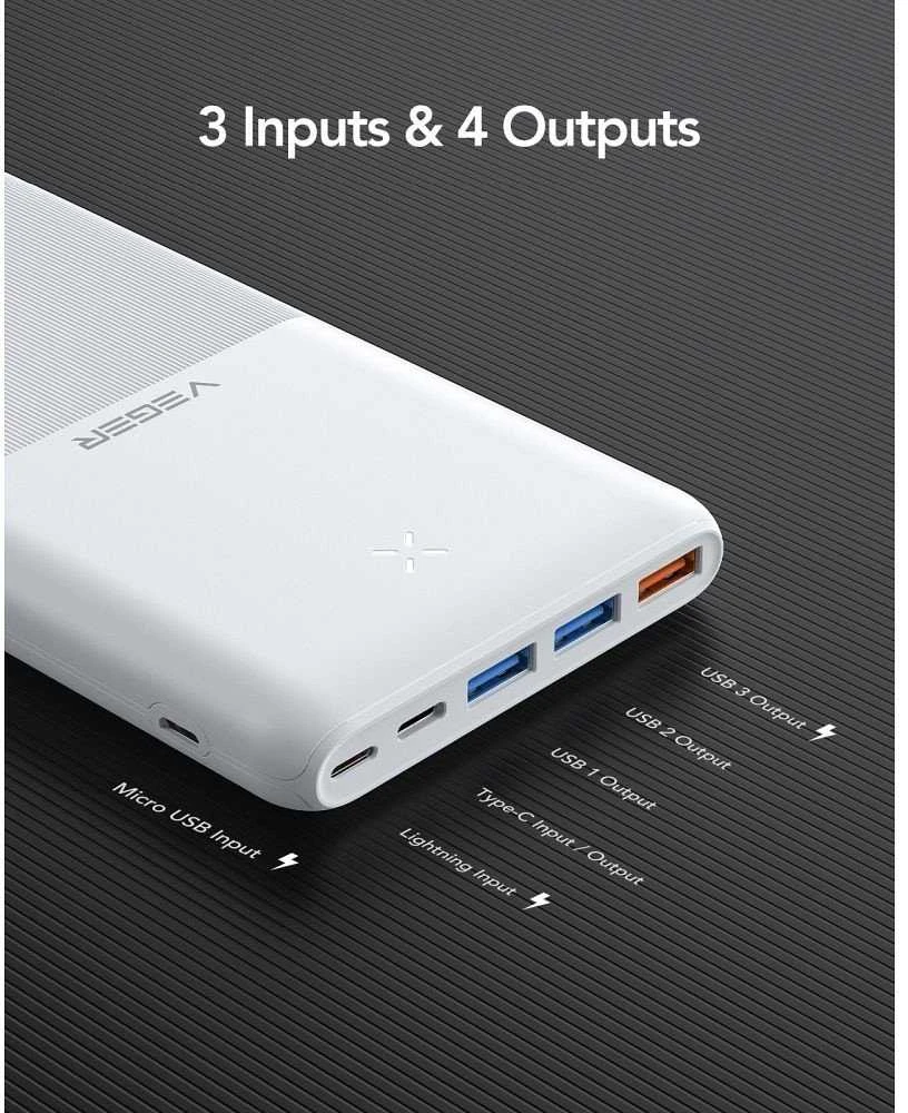 Powerbank Veger (W2060) PD QC3.0 3A 20W 20000 mAh juodas