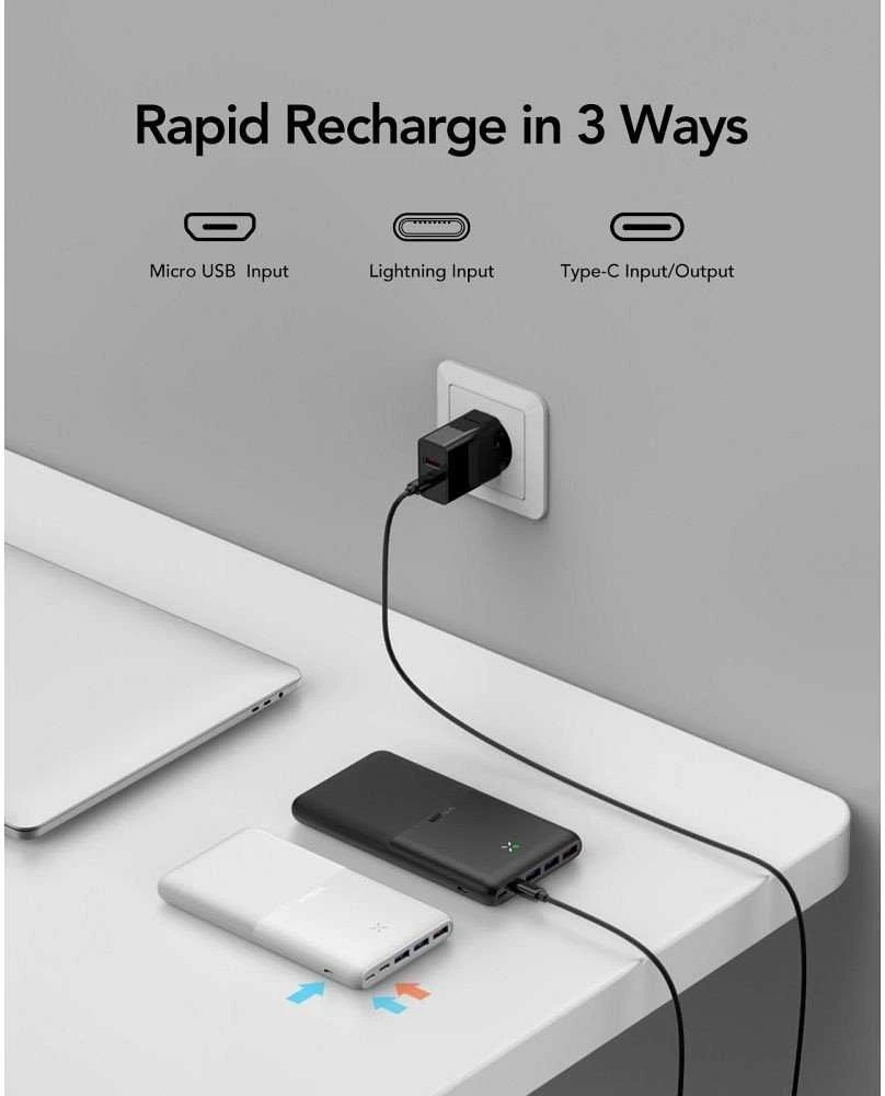 Powerbank Veger (W2060) PD QC3.0 3A 20W 20000 mAh juodas