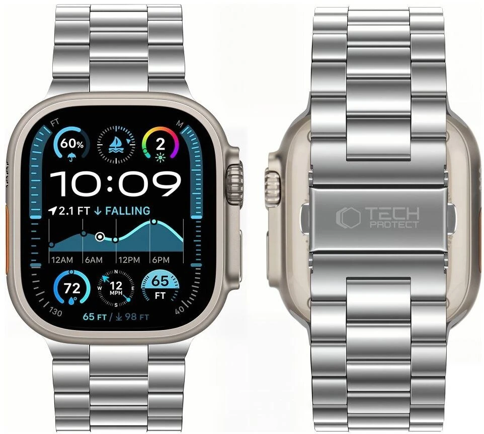 TECH-PROTECT nerūdijančio plieno Apple Watch 8 / 9 / 10 / 11 / 12 / SE / ULTRA (44 / 45 / 46 / 49 MM) sidabrinis