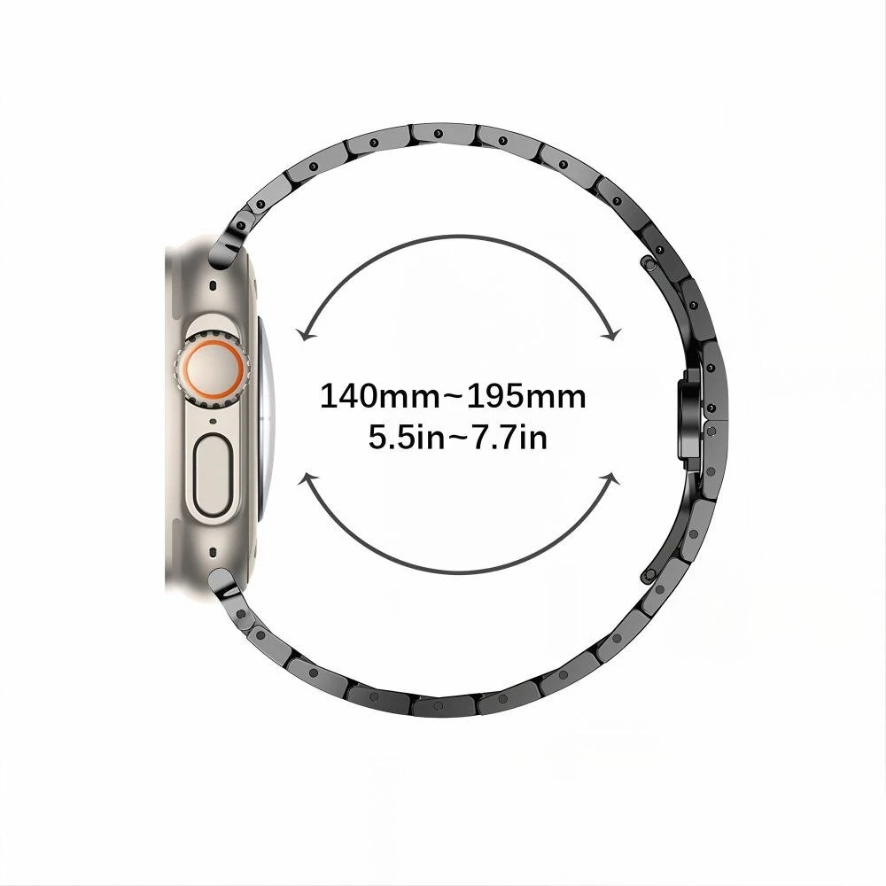 TECH-PROTECT STAINLESS APPLE WATCH 8 / 9 / 10 / 11 / 12 / SE / ULTRA (44 / 45 / 46 / 49 MM) titano/oranžinė