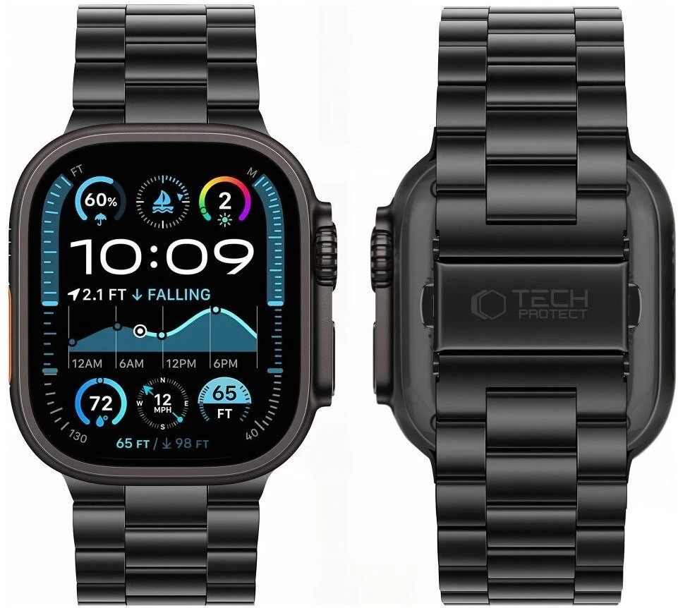 TECH-PROTECT NERŪDIJANČIO PLIENO APPLE WATCH 8 / 9 / 10 / 11 / 12 / SE / ULTRA (44 / 45 / 46 / 49 MM) JUODA