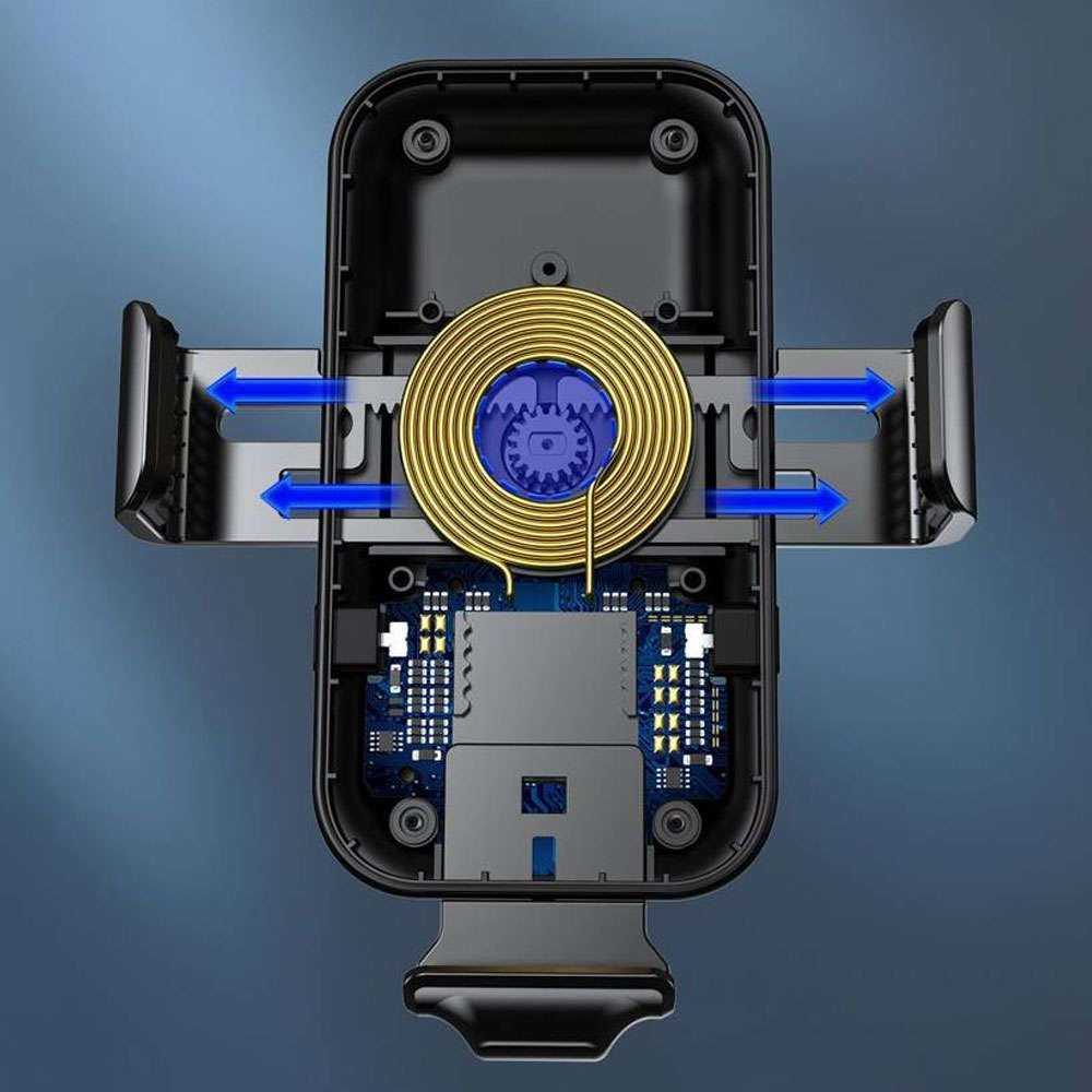 Automobilinis laikiklis-įkroviklis Choetech 15W Electric Car Wireless Charger With Magnetic Head T201-F juodas