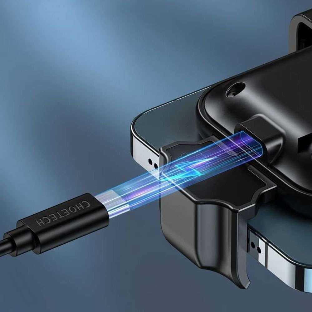 Automobilinis laikiklis-įkroviklis Choetech 15W Electric Car Wireless Charger With Magnetic Head T201-F juodas