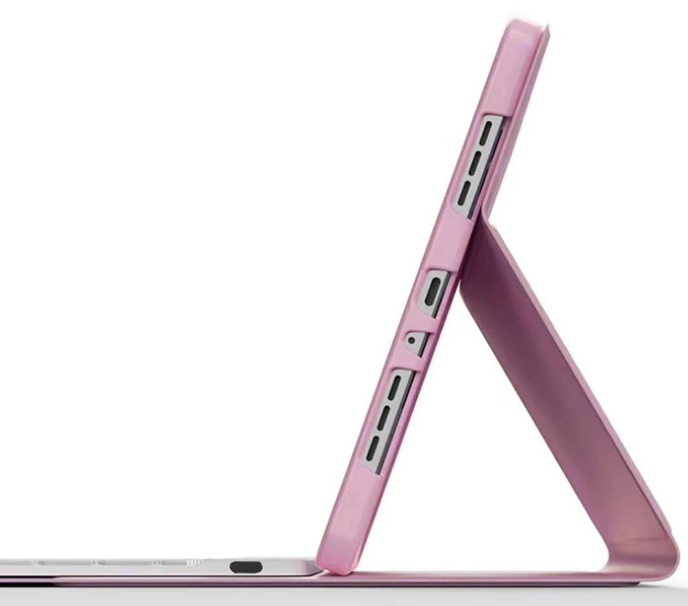 4kom.pl Dėklas su klaviatūra Bluetooth do Samsung Galaxy Tab A11+ Plus rožinė - ochronne su podstawką