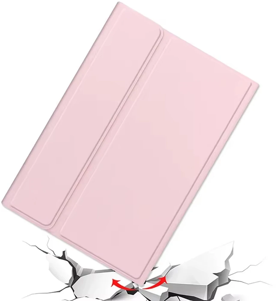 4kom.pl Apsauginis dėklas su klaviatūra skirtas Galaxy Tab S10 Lite 10.9'' SM-X406 SM-X400 2025 rožinis