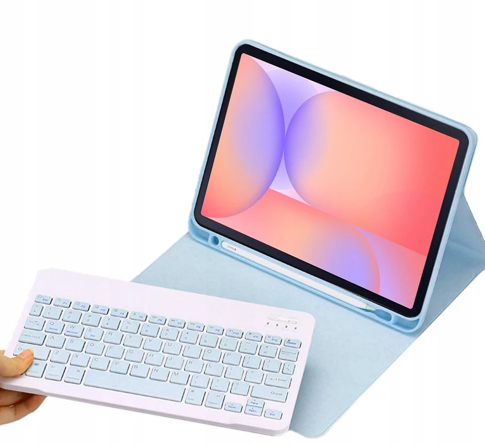 4kom.pl Dėklas su klaviatūra Galaxy Tab S10 Lite 10.9'' SM-X406 SM-X400 2025 apsauginis mėlynas