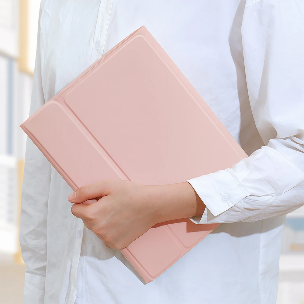 4kom.pl Apsauginis dėklas su klaviatūra skirtas Galaxy Tab S10 Lite 10.9'' SM-X406 SM-X400 2025 rožinis