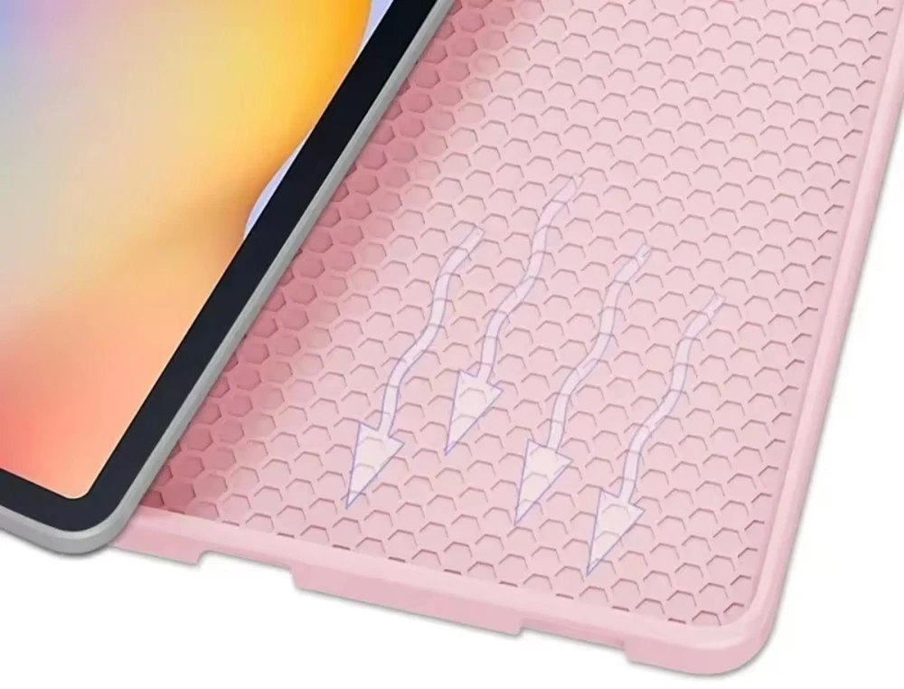4kom.pl Apsauginis dėklas su klaviatūra skirtas Galaxy Tab S10 Lite 10.9'' SM-X406 SM-X400 2025 rožinis