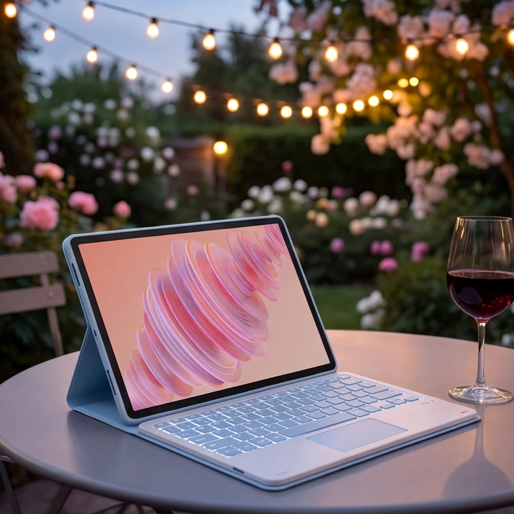 Strado-Tech dėklas su klaviatūra skirtas Lenovo Tab Plus 11.5 - apsauginis su stovu, prieiga prie prievadų ir mygtukų