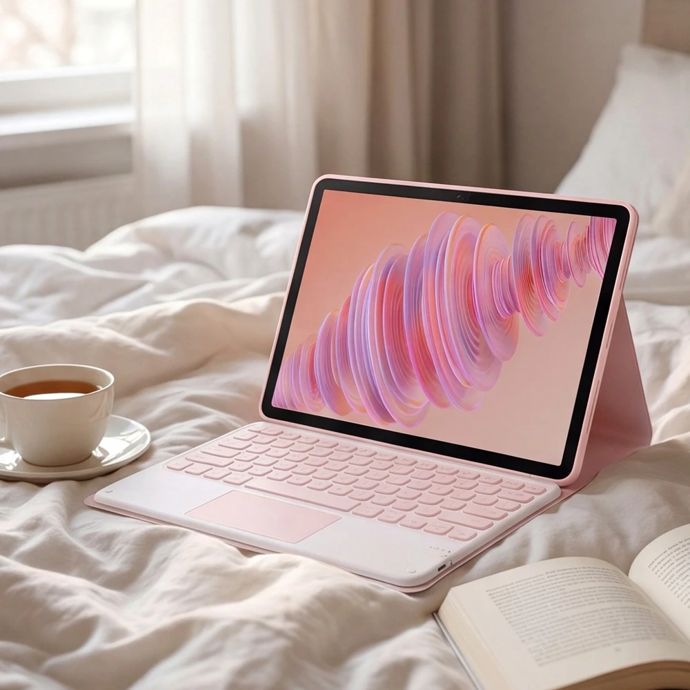 Strado-Tech Dėklas su klaviatūra skirtas Lenovo Tab Plus 11.5 – apsauginis su stovu, prieiga prie prievadų ir mygtukų