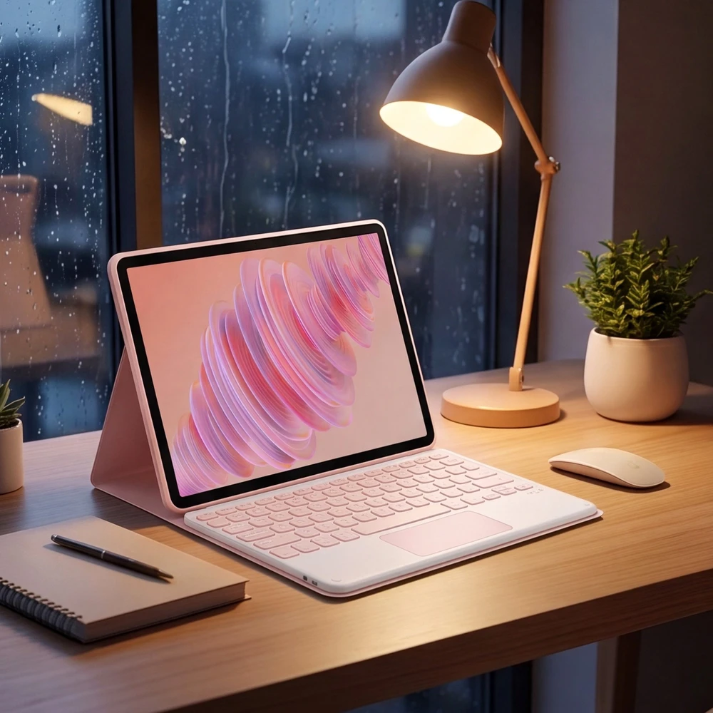 Strado-Tech Dėklas su klaviatūra skirtas Lenovo Tab Plus 11.5 – apsauginis su stovu, prieiga prie prievadų ir mygtukų