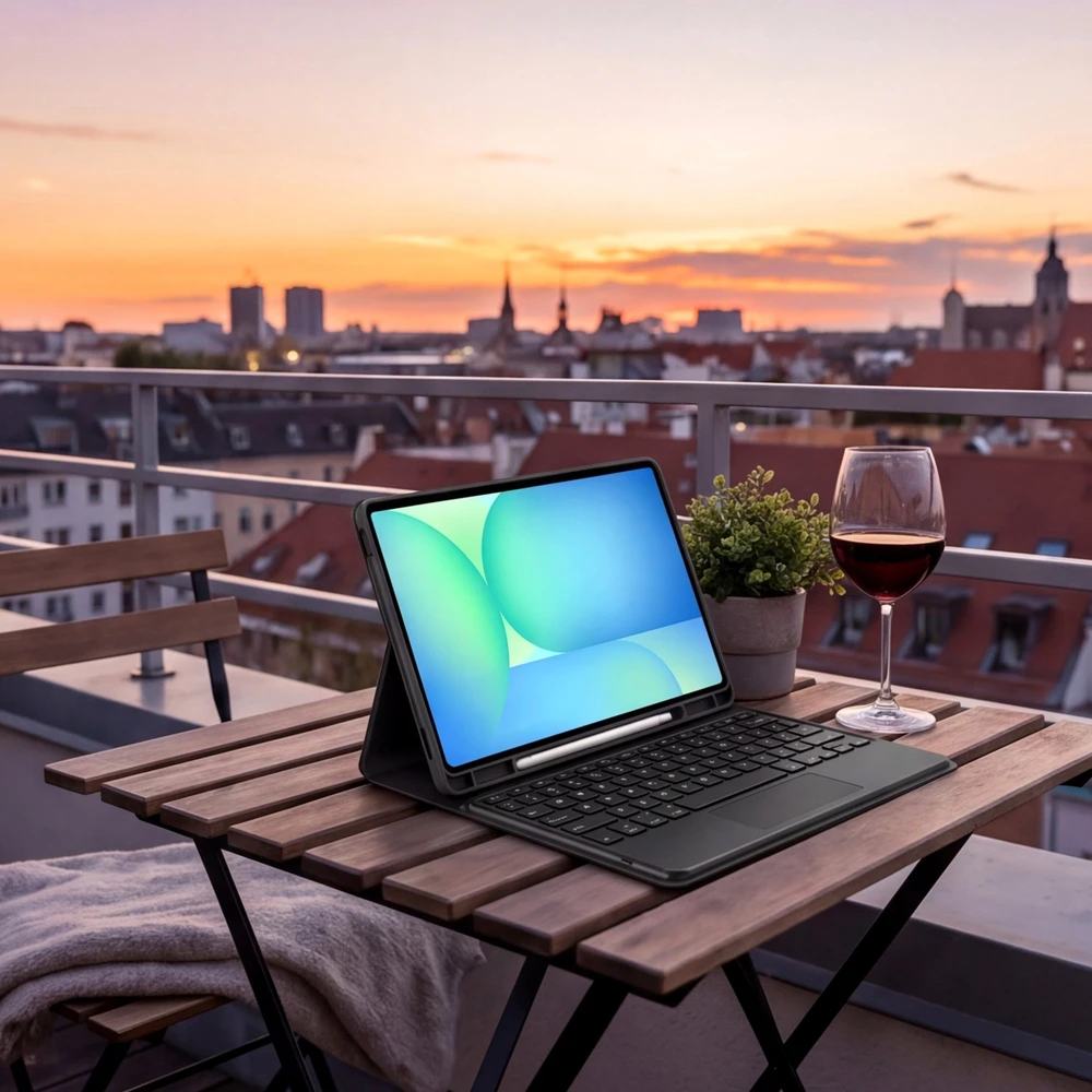 4kom.pl Dėklas su klaviatūra magnetyczną do Samsung Galaxy Tab S10 FE Plus 13.1 - Bluetooth Touchpad (CFS10P)