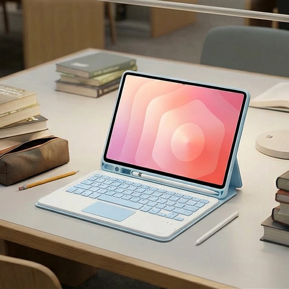4kom.pl Dėklas su klaviatūra magnetyczną do Galaxy Tab A11+ / A9+ 10.9 Bluetooth touchpad