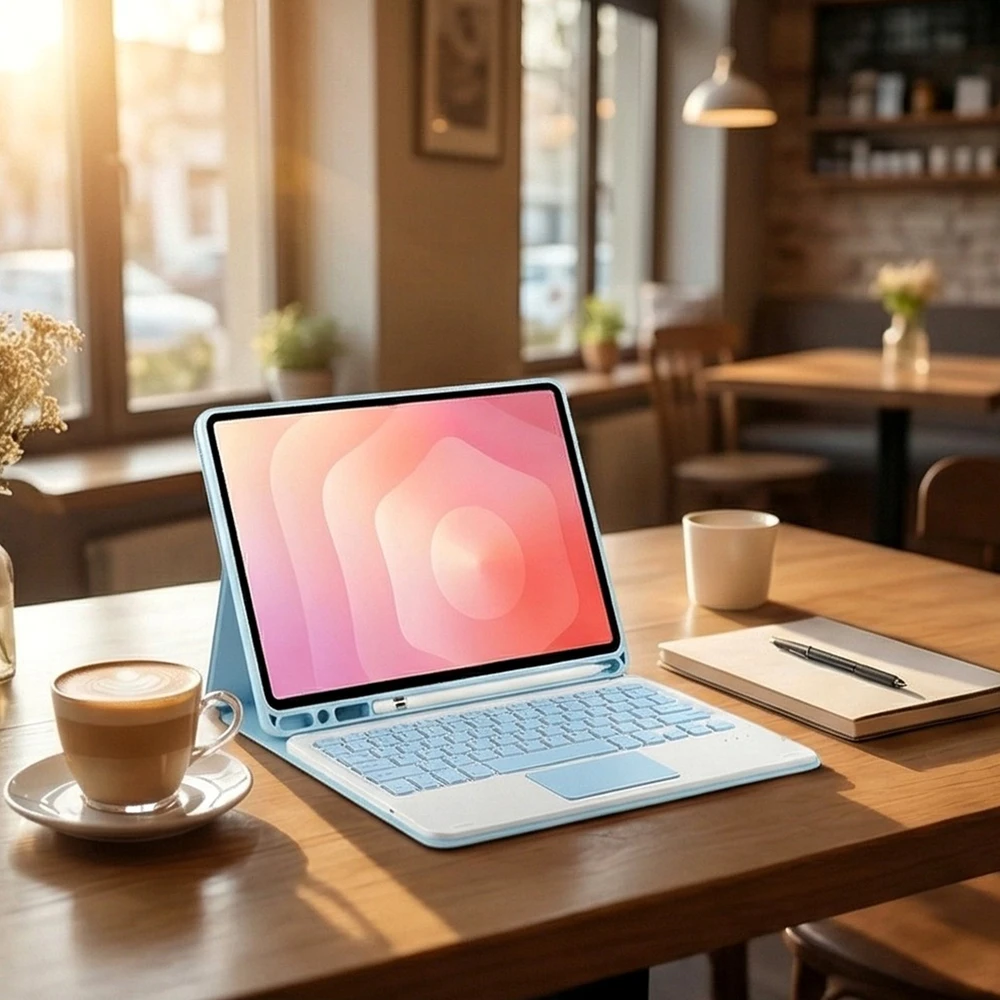 4kom.pl Magneticinė klaviatūros dėklas su jutiklių kilimėliu Galaxy Tab A11+ / A9+ 10.9 Bluetooth