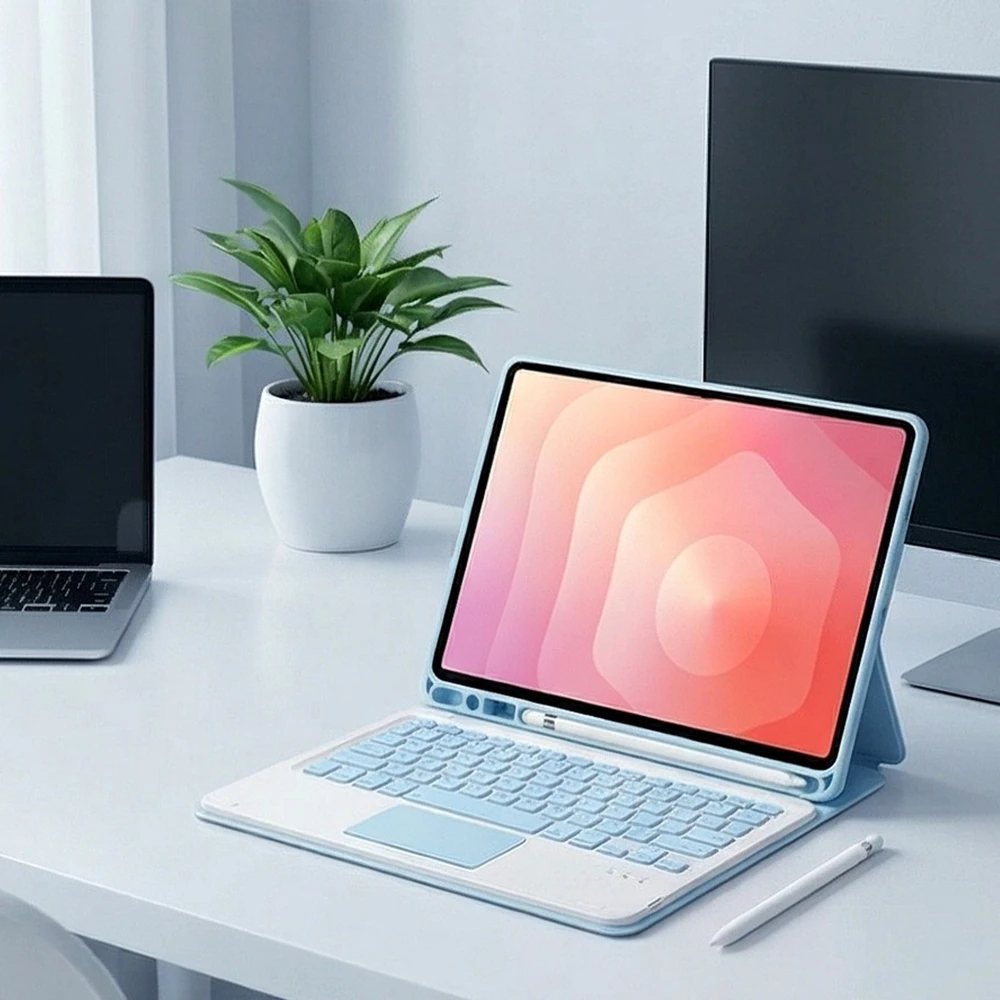 4kom.pl Dėklas su klaviatūra magnetyczną do Galaxy Tab A11+ / A9+ 10.9 Bluetooth touchpad