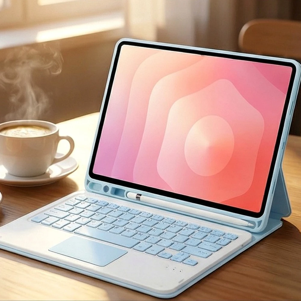 4kom.pl Dėklas su klaviatūra magnetyczną do Galaxy Tab A11+ / A9+ 10.9 Bluetooth touchpad