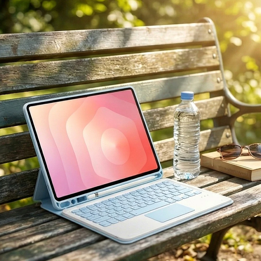 4kom.pl Magneticinė klaviatūros dėklas su jutiklių kilimėliu Galaxy Tab A11+ / A9+ 10.9 Bluetooth