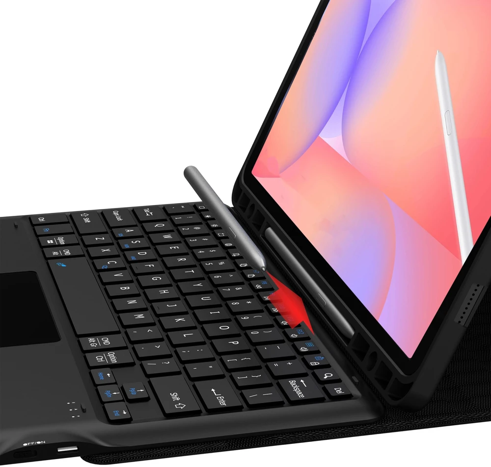 4kom.pl Dėklas su klaviatūra touchpad do Galaxy Tab S10 Lite 10.9'' SM-X406 SM-X400 2025 ochronne juoda