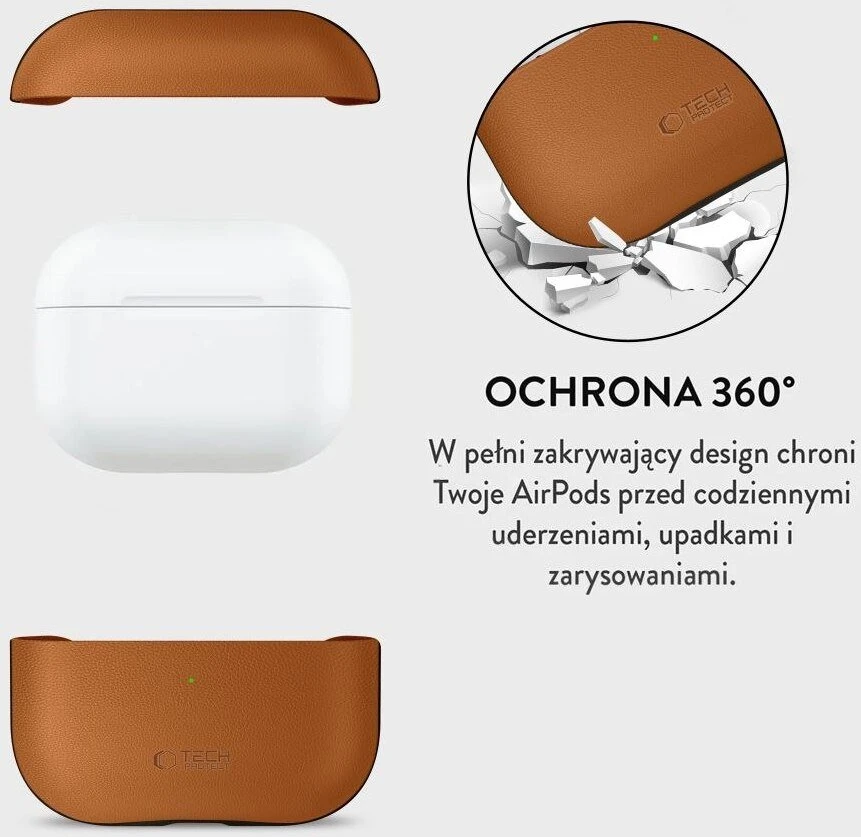 „Tech-Protect NaturalFit“ dėklas, skirtas „AirPods Pro 3“ – rudas